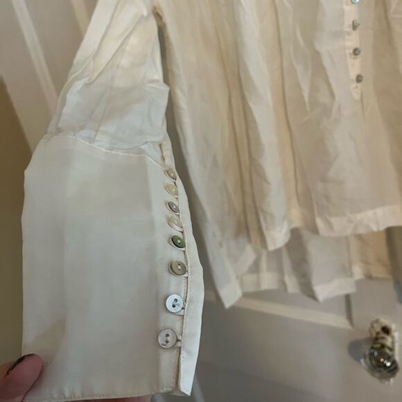 Free People NWT XS Live to Tell silk cream poet blouse - Picture 4 of 9